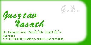 gusztav masath business card